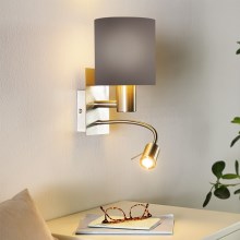Eglo - LED Fali lámpa 1xE27/40W+LED/3,5W szürke