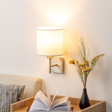 Eglo - LED Fali lámpa TUNJA 1xE27/60W/230V matt króm/fehér