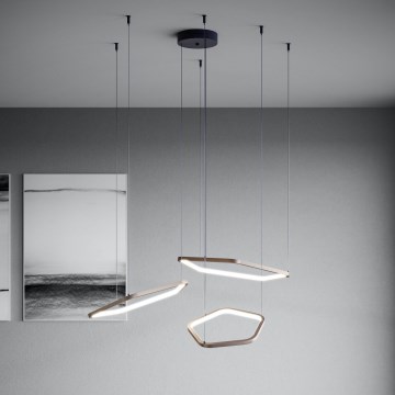 Eglo - LED fényerőszabályozható csillár kábelen LED/50W/230V 2200-6500K sárgaréz + távirányító