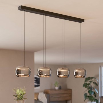 Eglo - LED fényerőszabályozható kábeles csillár 4xLED/5,8W/230V fekete/füstszínű