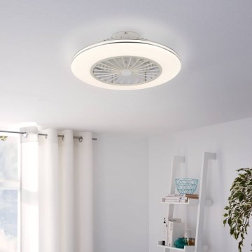 Eglo - LED fényerőszabályozható mennyezeti ventilátor 3×LED/12,6 W/230 V Ø 55 cm fehér + távirányító
