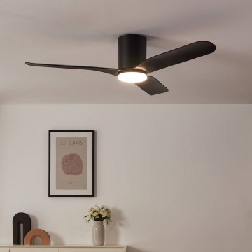 Eglo - LED fényerőszabályozható mennyezeti ventilátor LED/17W/230V 3000/4000/5000K átm. 132 cm fekete + távirányító