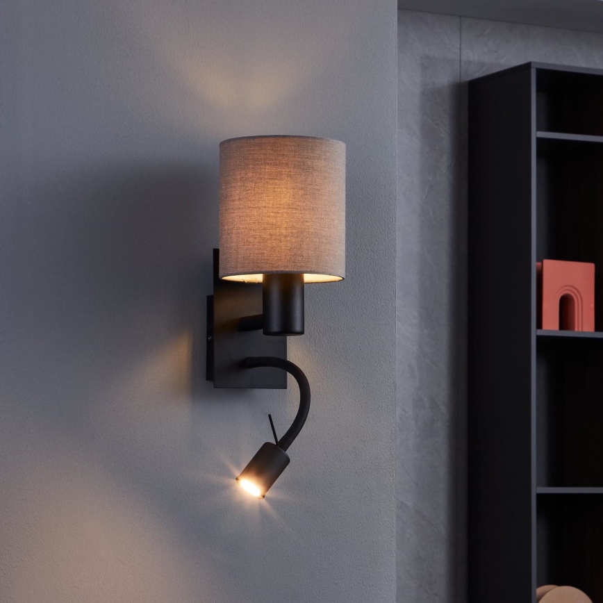 Eglo - LED flexibilis lámpatest 1xE27/40W/230V + LED/3,8W barna