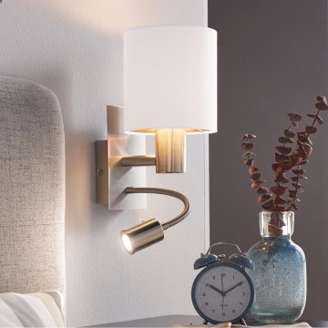 Eglo - LED flexibilis lámpatest 1xE27/40W/230V + LED/3,8W fehér