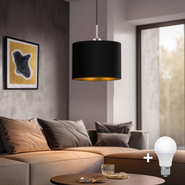 Eglo - LED Függeszték kábellel TUNJA 1xE27/60W/230V fekete