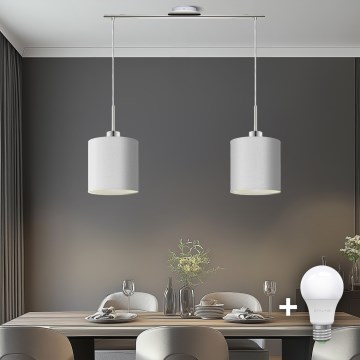 Eglo - LED Függeszték kábellel TUNJA 2xE27/60W/230V fehér