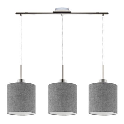 Eglo - LED Függeszték kábellel TUNJA 3xE27/60W/230V szürke