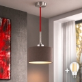 Eglo - LED függeszték zsinóron TUNJA 1xE27/60W/230V átm. 20 cm barna/piros