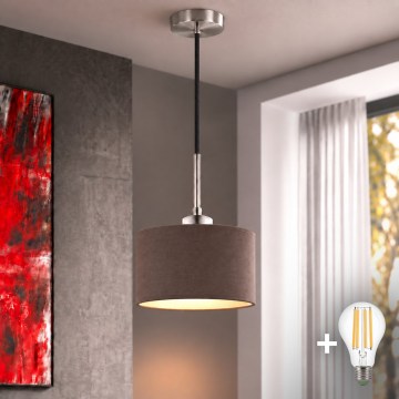 Eglo - LED kábelen függő csillár TUNJA 1xE27/60W/230V átm. 20 cm barna/fekete