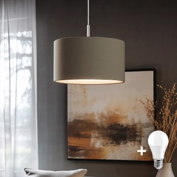 Eglo - LED kábeles függőlámpa TUNJA 1xE27/60W/230V taupe