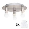 Eglo - LED Mennyezeti lámpa MY CHOICE 3xE14/4W/230V króm/fehér