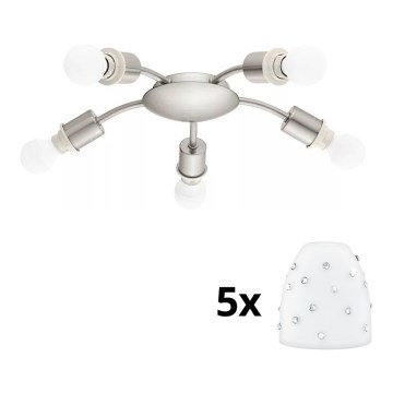 Eglo - LED Mennyezeti lámpa MY CHOICE 5xE14/4W/230V matt króm/fehér