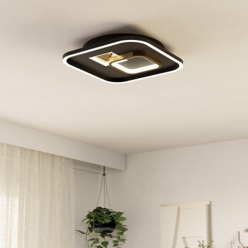 Eglo - LED mennyezeti lámpatest LED/16,2W/230V + LED/9,2W 38x38 cm fekete/arany