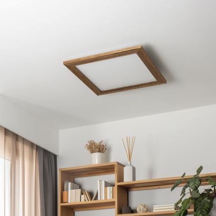 Eglo - LED dimmelhető mennyezeti panel POZZALLO WOOD LED/21W/230V 2700-6500K 49,5x49,5 cm barna + távirányító