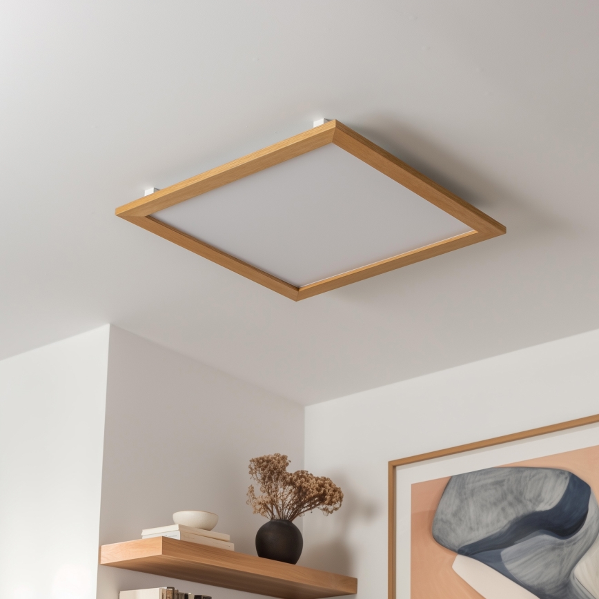 Eglo - LED dimmelhető mennyezeti panel SALOBRENA-CL WOOD LED/31W/230V 2700-6500K 64x64 cm barna