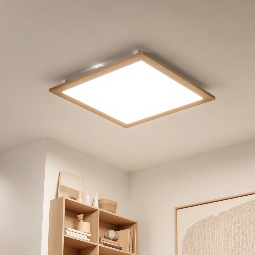 Eglo - LED dimmelhető mennyezeti panel SALOBRENA-CL WOOD LED/31W/230V 2700-6500K 64x64 cm barna