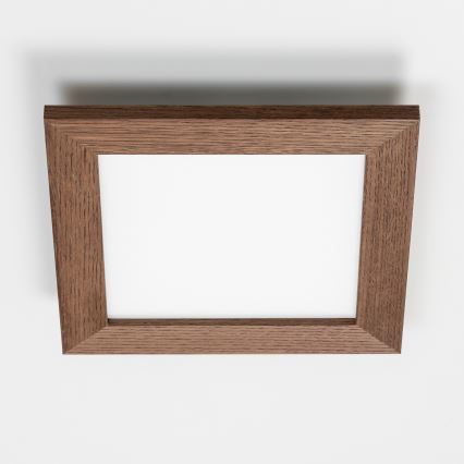 Eglo - LED Felületre szerelhető panel SALOBRENA-RW WOOD LED/17W/230V 2700/4000K 34x34 cm sötétbarna