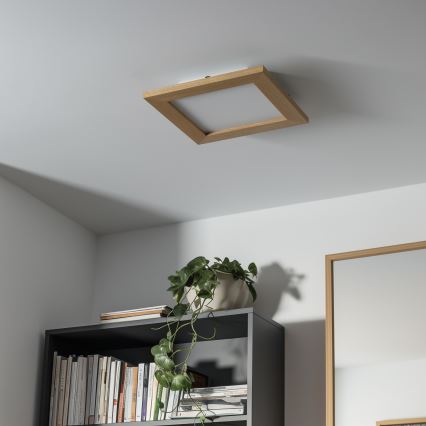 Eglo - LED RGBW dimmelhető mennyezeti panel SALOBRENA-C WOOD LED/16W/230V 2700-6500K 34x34 cm barna + távirányító