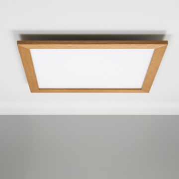 Eglo - LED RGBW dimmelhető SALOBRENA-C WOOD mennyezeti panel LED/30,5W/230V 2700-6500K 64x64 cm barna + távirányító