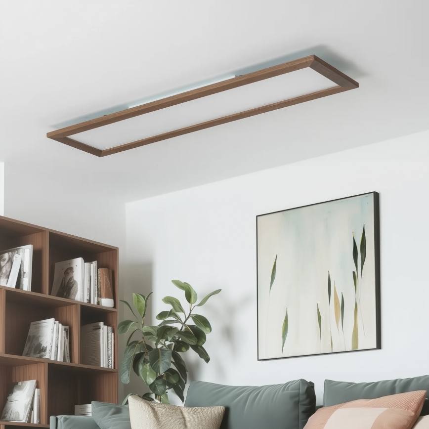 Eglo - LED RGBW Dimmerelhető panel SALOBRENA-C WOOD LED/31W/230V 2700-6500K 34x124 cm sötétbarna + távirányító
