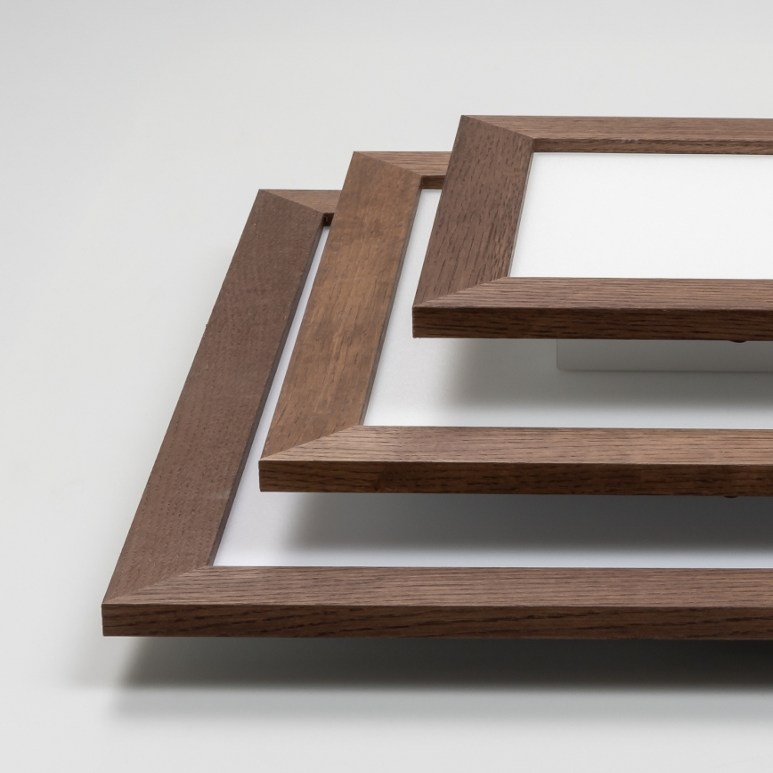 Eglo - LED RGBW Dimmerelhető mennyezeti panel SALOBRENA-C WOOD LED/16W/230V 2700-6500K 34x34 cm sötétbarna + távirányító