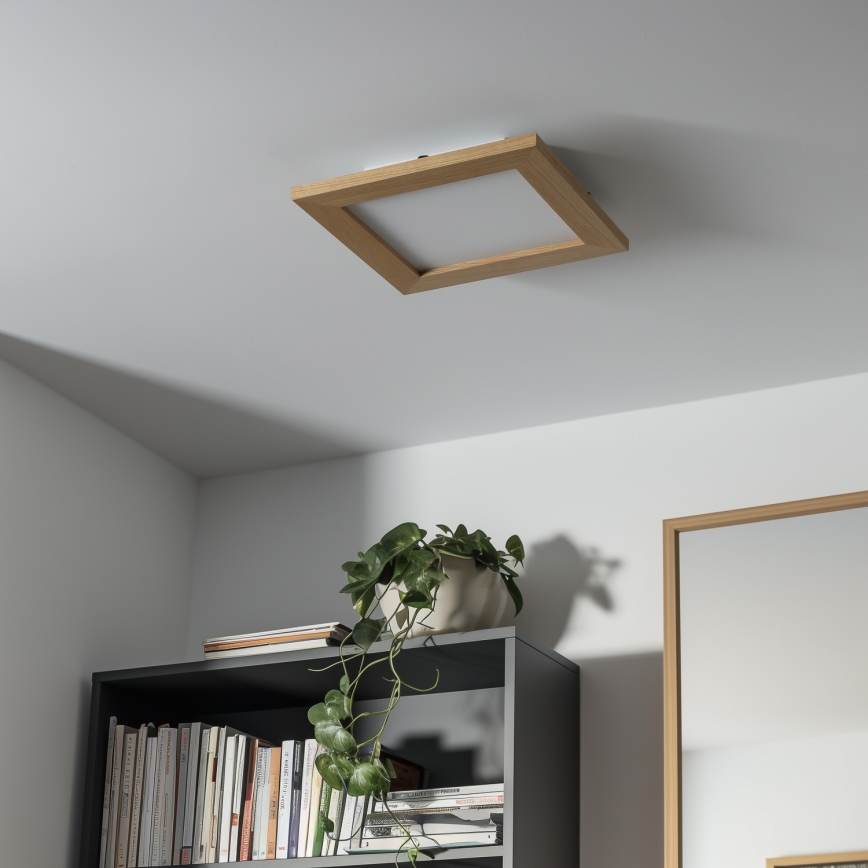 Eglo - LED RGBW dimmelhető mennyezeti panel SALOBRENA-C WOOD LED/16W/230V 2700-6500K 34x34 cm barna + távirányító