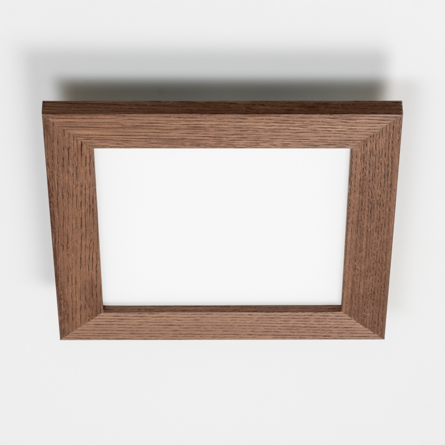 Eglo - LED RGBW Dimmerelhető mennyezeti panel SALOBRENA-C WOOD LED/16W/230V 2700-6500K 34x34 cm sötétbarna + távirányító