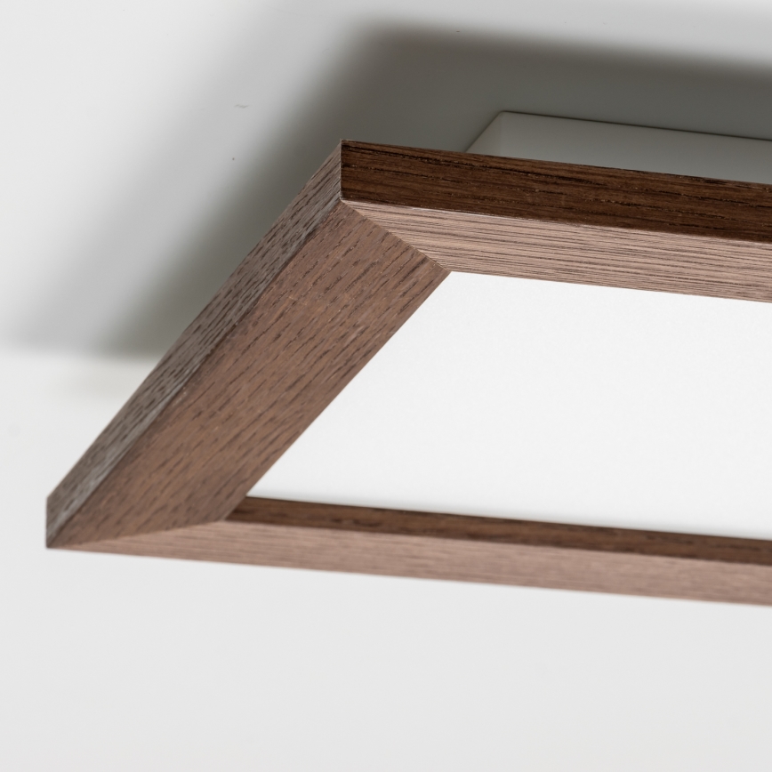 Eglo - LED RGBW Dimmerelhető mennyezeti panel SALOBRENA-C WOOD LED/16W/230V 2700-6500K 34x34 cm sötétbarna + távirányító