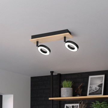 Eglo - LED spotlámpa 2xLED/4,2W/230V fekete/barna