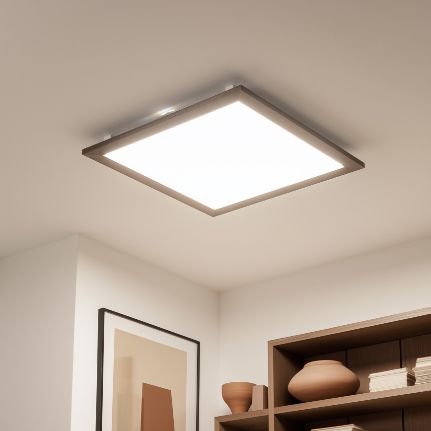 Eglo - LED dimmelhető mennyezeti panel SALOBRENA-CL WOOD LED/31W/230V 2700-6500K 64x64 cm sötétbarna