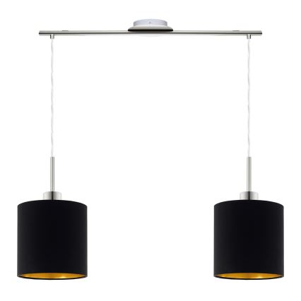 Eglo - LED Függeszték kábellel TUNJA 2xE27/60W/230V fekete