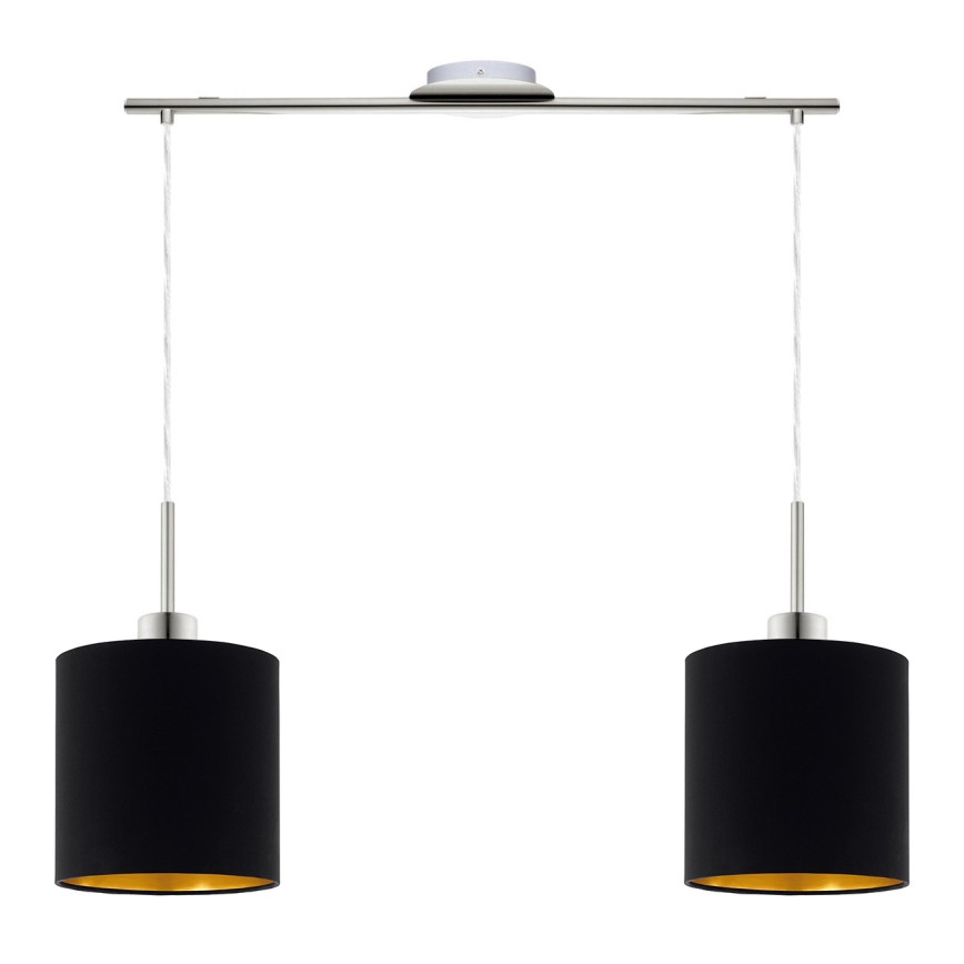 Eglo - LED Függeszték kábellel TUNJA 2xE27/60W/230V fekete