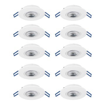 Eglo - SZETT 10xLED beépíthető mennyezeti lámpa LED/4,9W/230V 2700/4000/6500K átm. 9 cm fehér