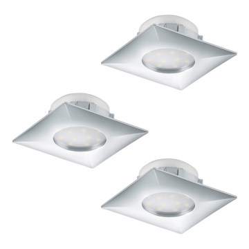 Eglo - SZETT 3 db beépíthető LED mennyezeti lámpa PINEDA LED/6W/230V
