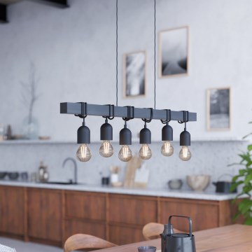 Eglo - TOWNSHEND kábeles csillár 6xE27/60W/230V