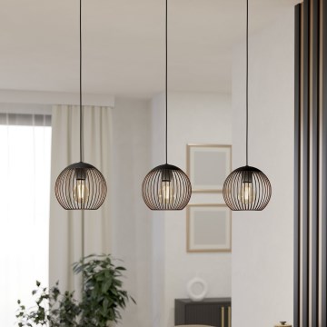 Eglo - Zsinóros csillár 3xE27/60W/230V fekete