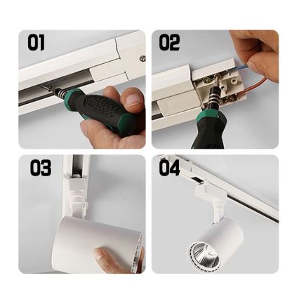 Egyfázisú 1 m sínes világítási rendszer, fehér