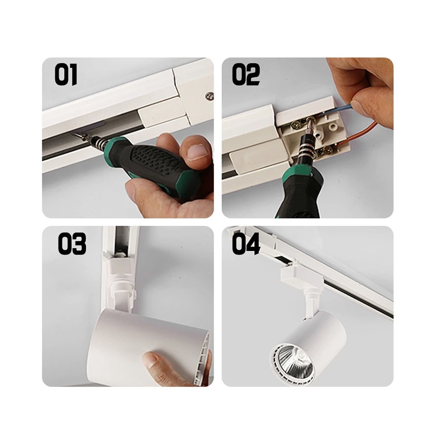 Egyfázisú 1 m sínes világítási rendszer, fehér