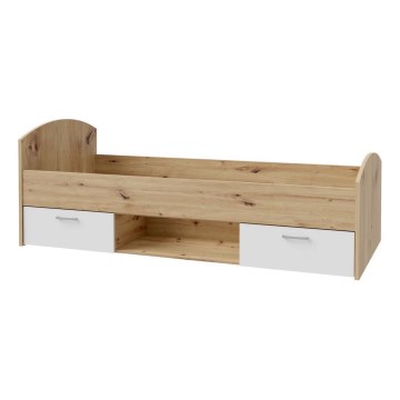 Egyszemélyes ágy tárolóval URO 90x200 cm artisan tölgy/fehér