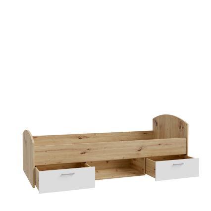 Egyszemélyes ágy tárolóval URO 90x200 cm artisan tölgy/fehér