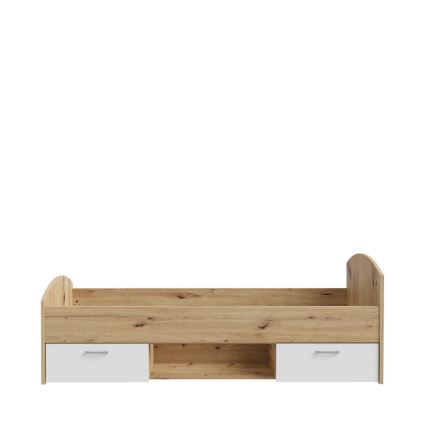 Egyszemélyes ágy tárolóval URO 90x200 cm artisan tölgy/fehér