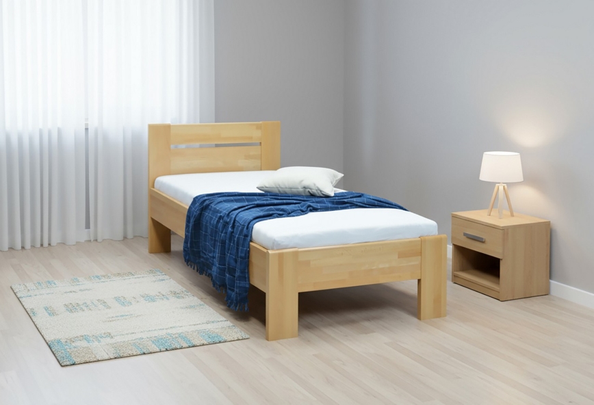 Egyszemélyes tömörfa ágy AMBER 90x200 cm bükk