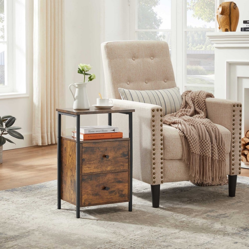 Éjjeli szekrény ARIN barna/fekete