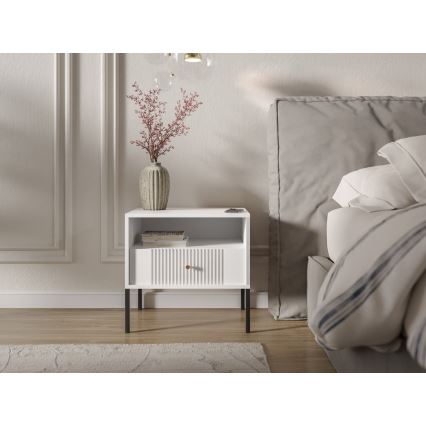 Éjjeli szekrény LUE fehér/fekete