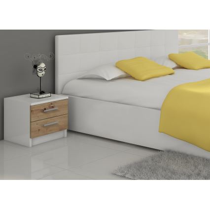 Éjjeli szekrény TOD fehér/artisan tölgy