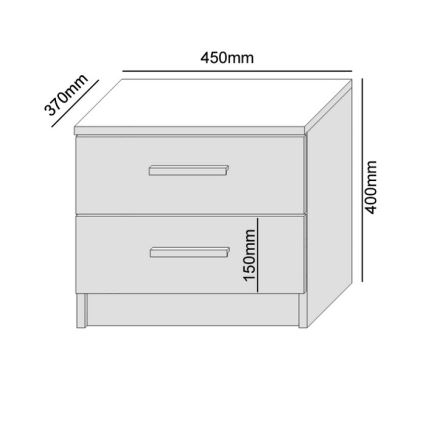Éjjeli szekrény TOD fehér/artisan tölgy