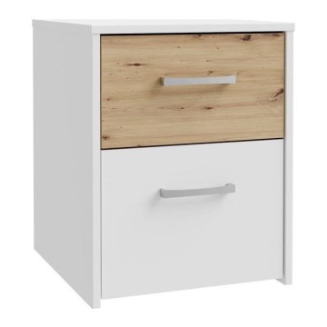 Éjjeli szekrény URO artisan tölgy/fehér