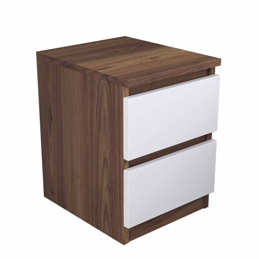 Éjjeli szekrényke WALNUT 46,8x35 cm barna/fehér