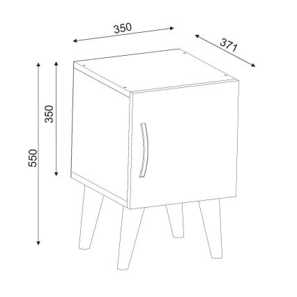 Éjjeli szekrényke BELLINI 55x35 cm fehér/barna
