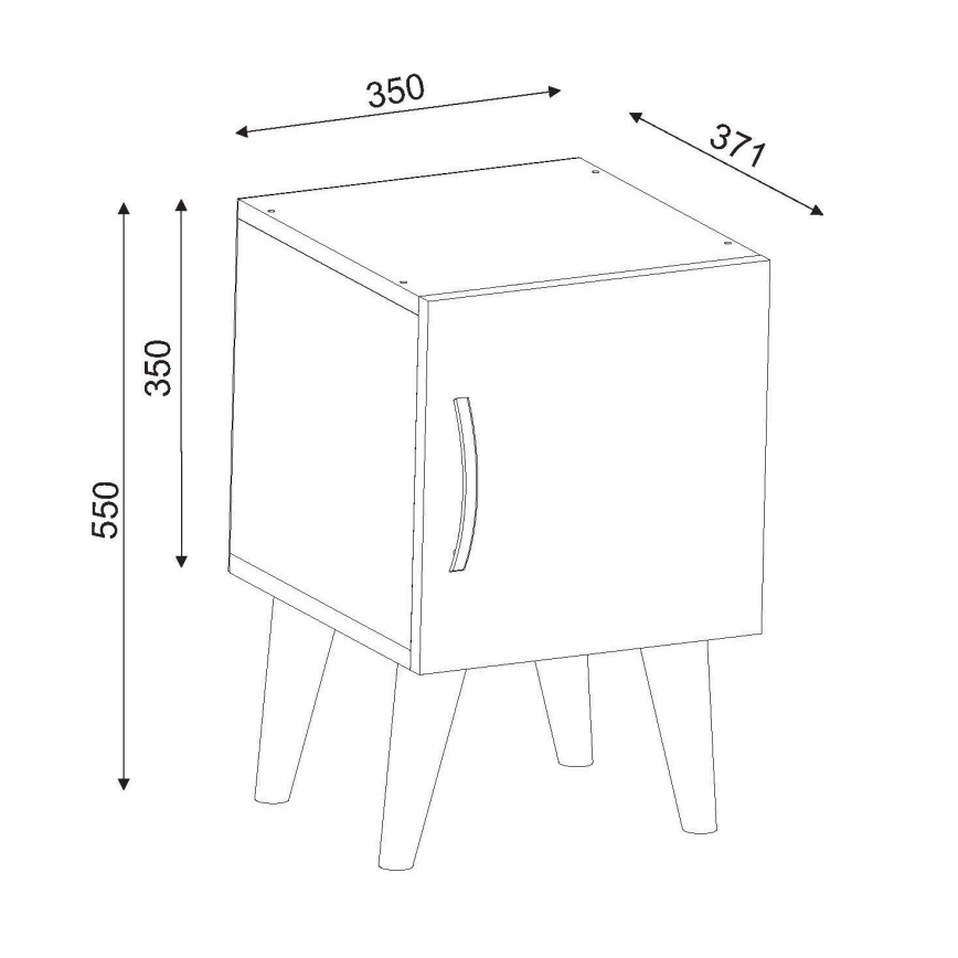 Éjjeli szekrényke BELLINI 55x35 cm fehér/barna